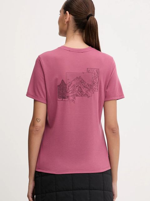 Jack Wolfskin t-shirt sportowy Vonnan Graphic kolor różowy A63953