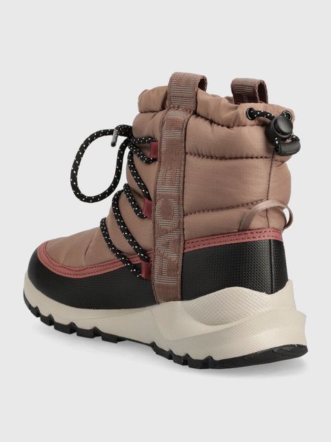 The North Face śniegowce WOMEN S THERMOBALL LACE UP WP kolor brązowy
