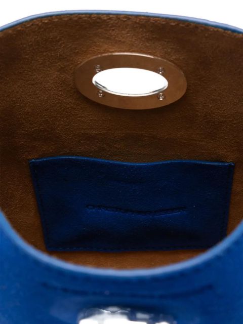 Christopher Esber mini turn-lock suede tote bag - Blue