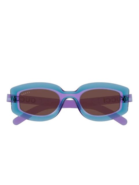 Gucci Eyewear geometric-frame sunglasses - Blue - zdjęcie produktu nr 1