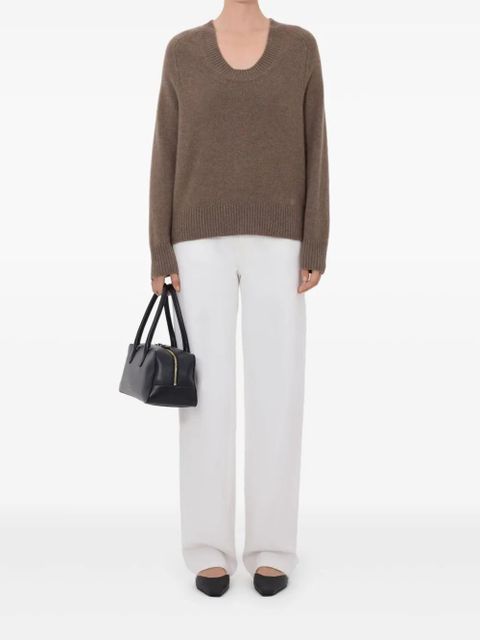 LouLou de Saison U neck ribbed BAJI sweater - Brown