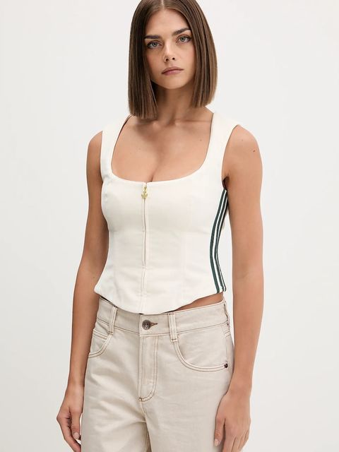 adidas Originals top Velvet kolor beżowy KF4692 - zdjęcie produktu nr 1