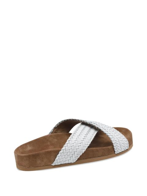 DRAGON DIFFUSION woven round-toe sandals - White