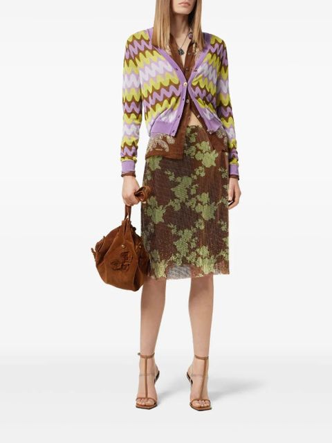 Versace Wild Roses A-Line midi skirt - Brown - zdjęcie produktu nr 2