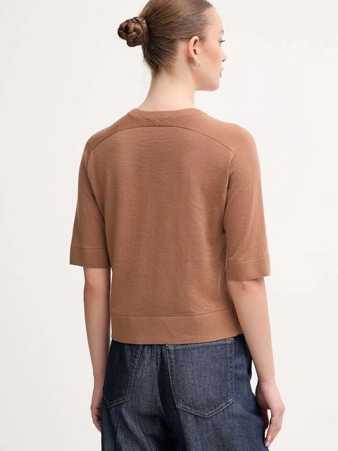 United Colors of Benetton sweter wełniany damskie kolor brązowy lekki 11AHD10E6 - zdjęcie produktu nr 2