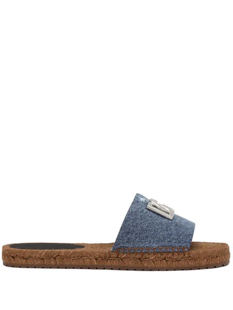 Dolce & Gabbana logo-plaque denim espadrilles - Blue - zdjęcie produktu nr 1