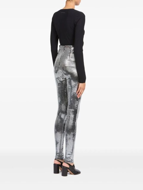 MM6 Maison Margiela sequinned tailored trousers - Silver - zdjęcie produktu nr 2