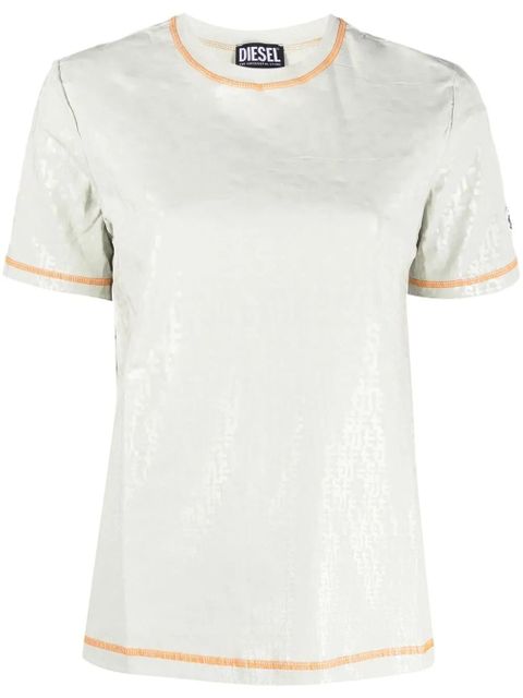 Diesel contrast-trim T-shirt - Green - zdjęcie produktu nr 1