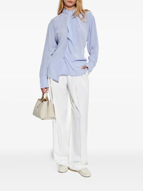 Victoria Beckham draped silk blouse - Blue - zdjęcie produktu nr 2