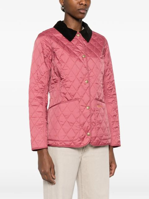 Barbour quilted corduroy-collar jacket - Pink