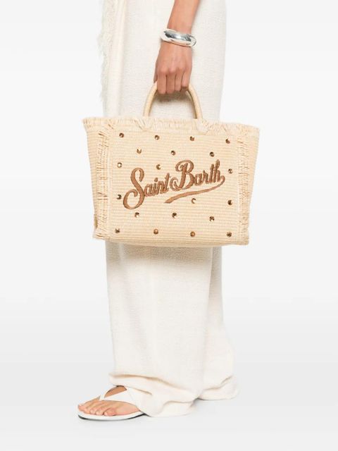 MC2 Saint Barth Colette crystal-embellished frayed tote bag - Neutrals - zdjęcie produktu nr 2