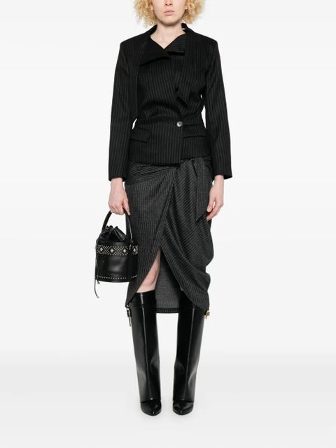 ISABEL MARANT pinstripe wrap blazer - Black - zdjęcie produktu nr 2