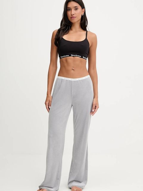 Juicy Couture spodnie lounge damskie kolor szary proste high waist JCLBJ225508 - zdjęcie produktu nr 2