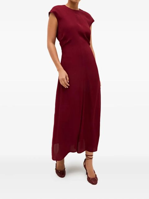 Marie Oliver Zuri cap-sleeve midi dress - Red