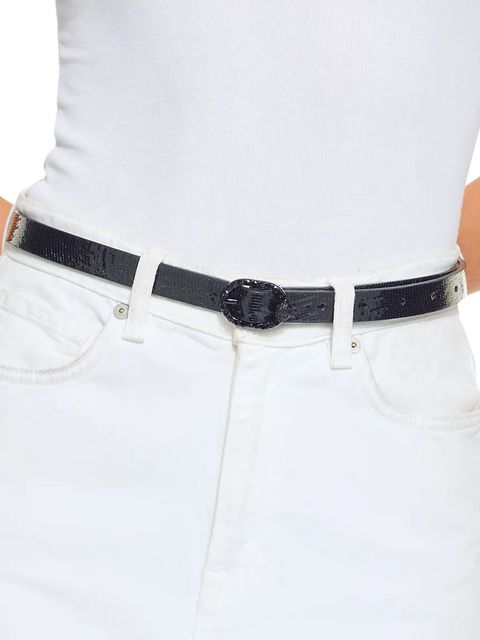 Kurt Geiger London pasek skórzany Mayfair damski kolor czarny 5257600019