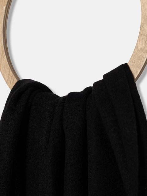 Answear.LAB szalik z wełną damski kolor czarny gładki - zdjęcie produktu nr 2