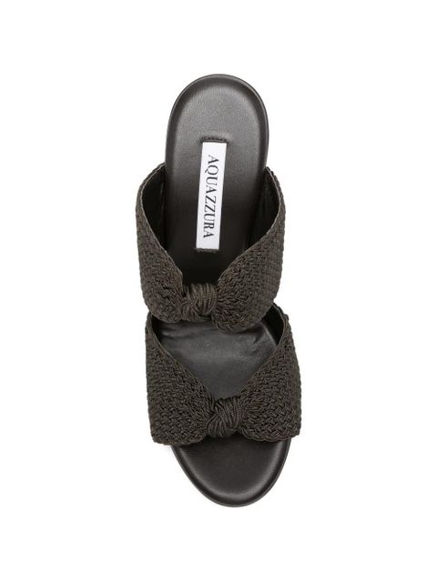 Aquazzura knot-detail woven sandals - Black