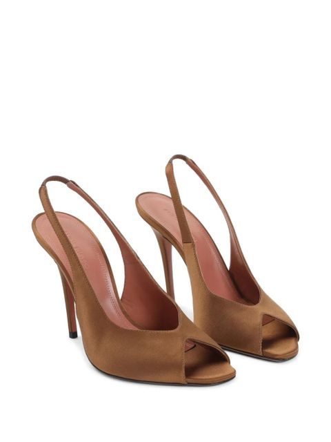 Amina Muaddi slingback open toe sandals - Brown - zdjęcie produktu nr 2