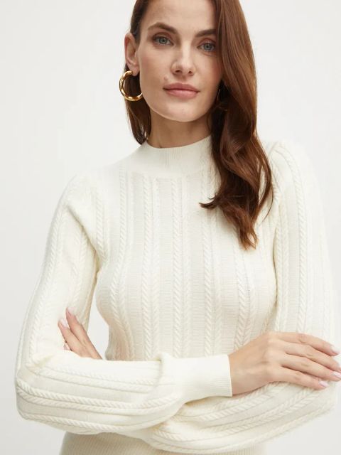 Guess sukienka LIVIA kolor beżowy mini dopasowana W4BK08 Z2V42