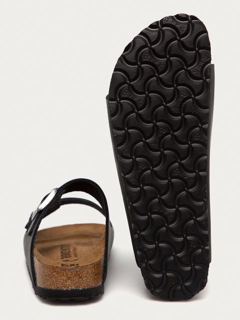 Birkenstock klapki nubukowe Arizona kolor czarny 552113