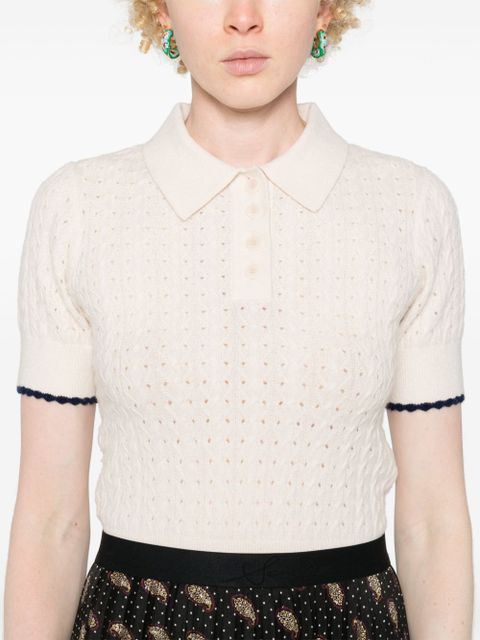 SANDRO knitted polo shirt - Neutrals