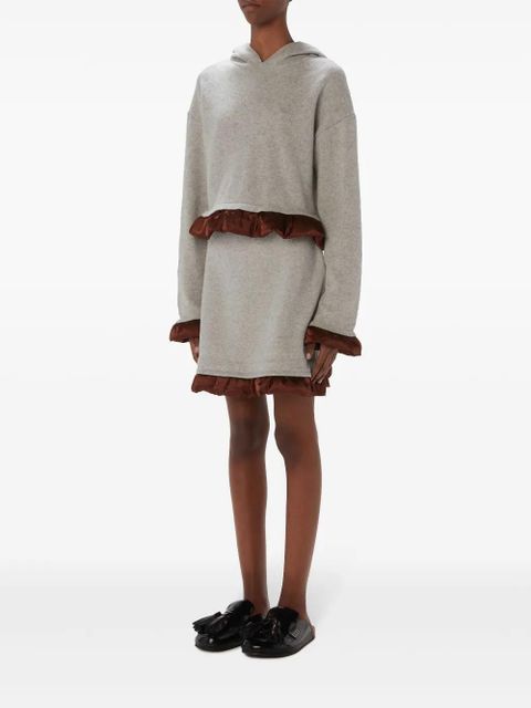 JW Anderson satin-trimmed mini skirt - Grey