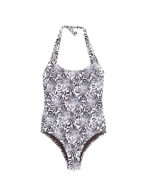 TWINSET botanical-print halterneck swimsuit - White - zdjęcie produktu nr 1