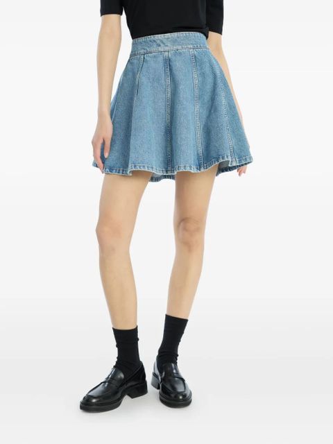 ROTATE BIRGER CHRISTENSEN pleated denim mini skirt - Blue