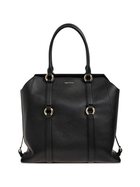 Alexander McQueen leather ring-detail tote bag - Black - zdjęcie produktu nr 1