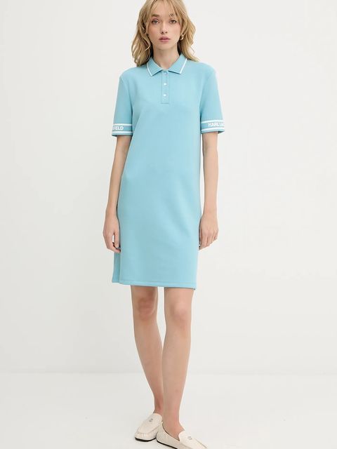 Karl Lagerfeld sukienka kolor niebieski mini prosta A3W13003 - zdjęcie produktu nr 2