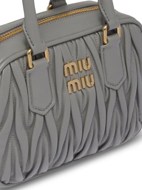 Miu Miu matelassé nappa leather mini bag - Grey