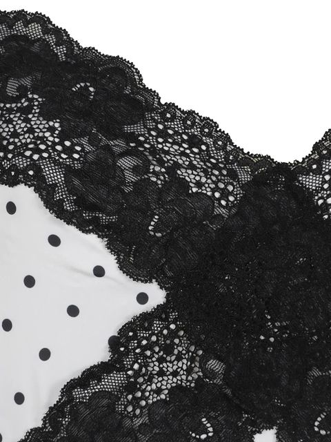 Self-Portrait lace-trimmed polka-dot dress - White