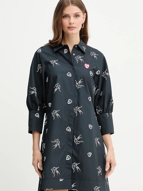 Pinko sukienka bawełniana kolor czarny mini prosta 105476 A2QA - zdjęcie produktu nr 1