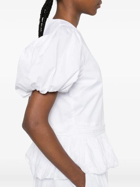 ROTATE BIRGER CHRISTENSEN puff-sleeves peplum top - White
