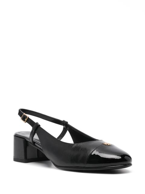 Tory Burch 45mm Double T-motif leather pumps - Black - zdjęcie produktu nr 2