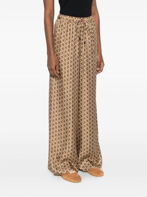 Max Mara Mxmclarino printed wide-leg trousers - Brown