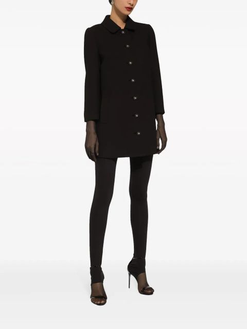 Dolce & Gabbana logo-engraved single-breasted coat - Black - zdjęcie produktu nr 2