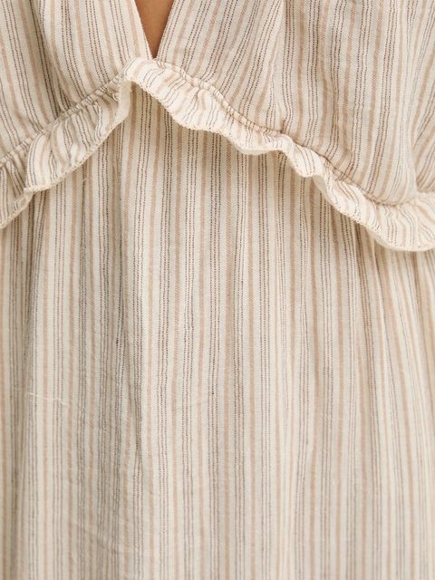 Answear.LAB sukienka bawełniana kolor beżowy midi rozkloszowana