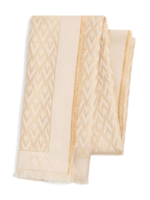 Valentino Garavani Toute La V silk stole - Neutrals