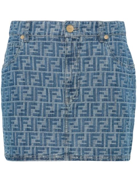 FENDI FF-motif mini skirt - Blue - zdjęcie produktu nr 1