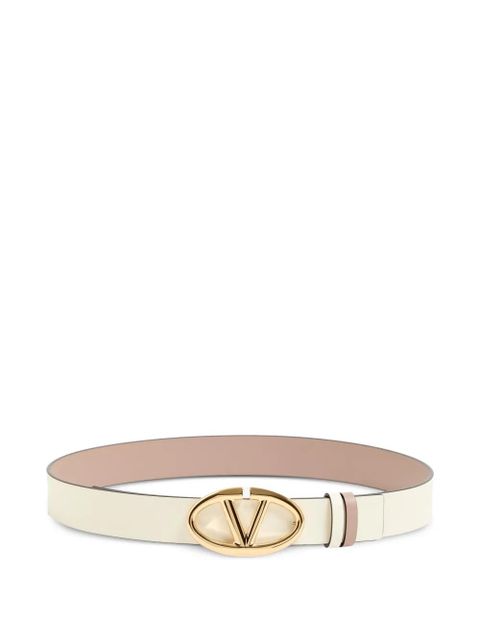 Valentino Garavani VLogo The Bold Edition reversible calfskin belt, 30mm - White - zdjęcie produktu nr 1