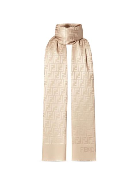 FENDI FF jacquard silk scarf - Neutrals - zdjęcie produktu nr 1