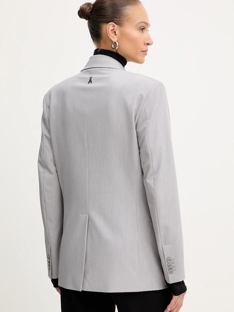 Patrizia Pepe marynarka kolor szary dwurzędowa gładka 2S1543 A498