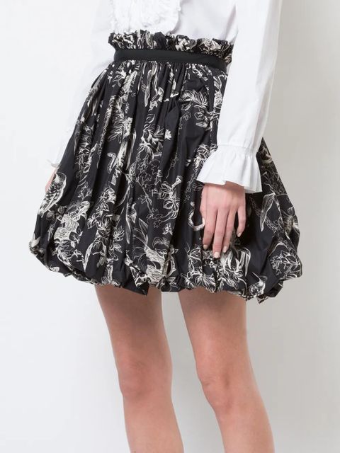 Alexander McQueen bird sketch mini skirt - Black