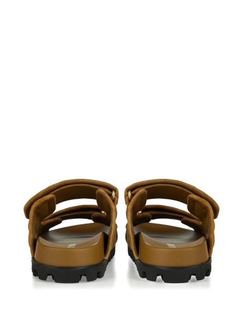 Miu Miu suede double-band sandals - Brown