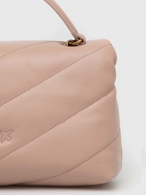 Pinko torebka skórzana kolor różowy 100038.A0F2