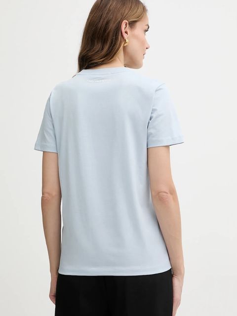 Karl Lagerfeld t-shirt bawełniany damski kolor niebieski A1W17128