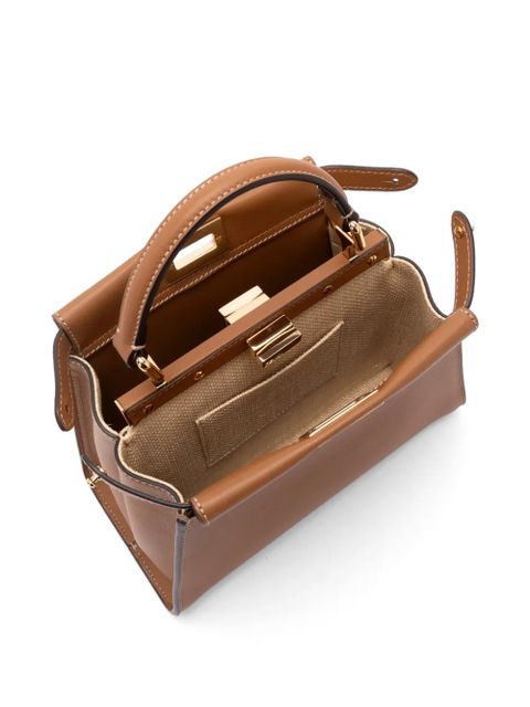FENDI Peekaboo leather mini bag - Brown