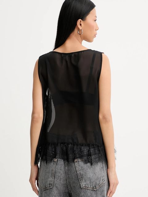 MUNTHE t-shirt bawełniany RACH damski kolor czarny 254101325426