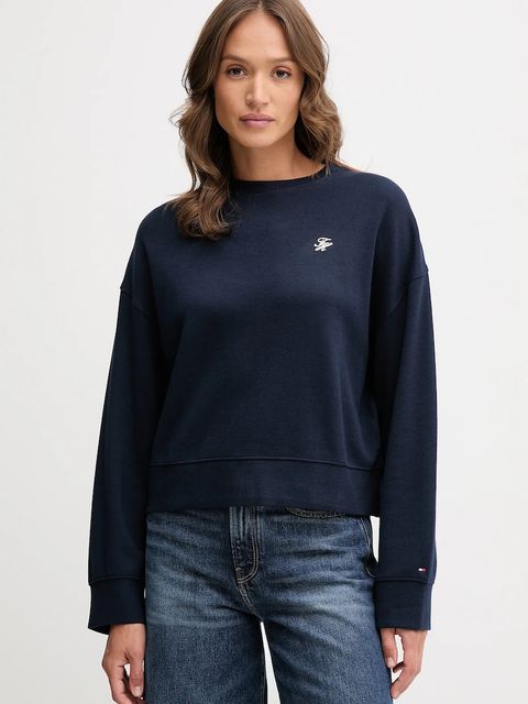Tommy Hilfiger bluza damska kolor granatowy gładka WW0WW46152 - zdjęcie produktu nr 1